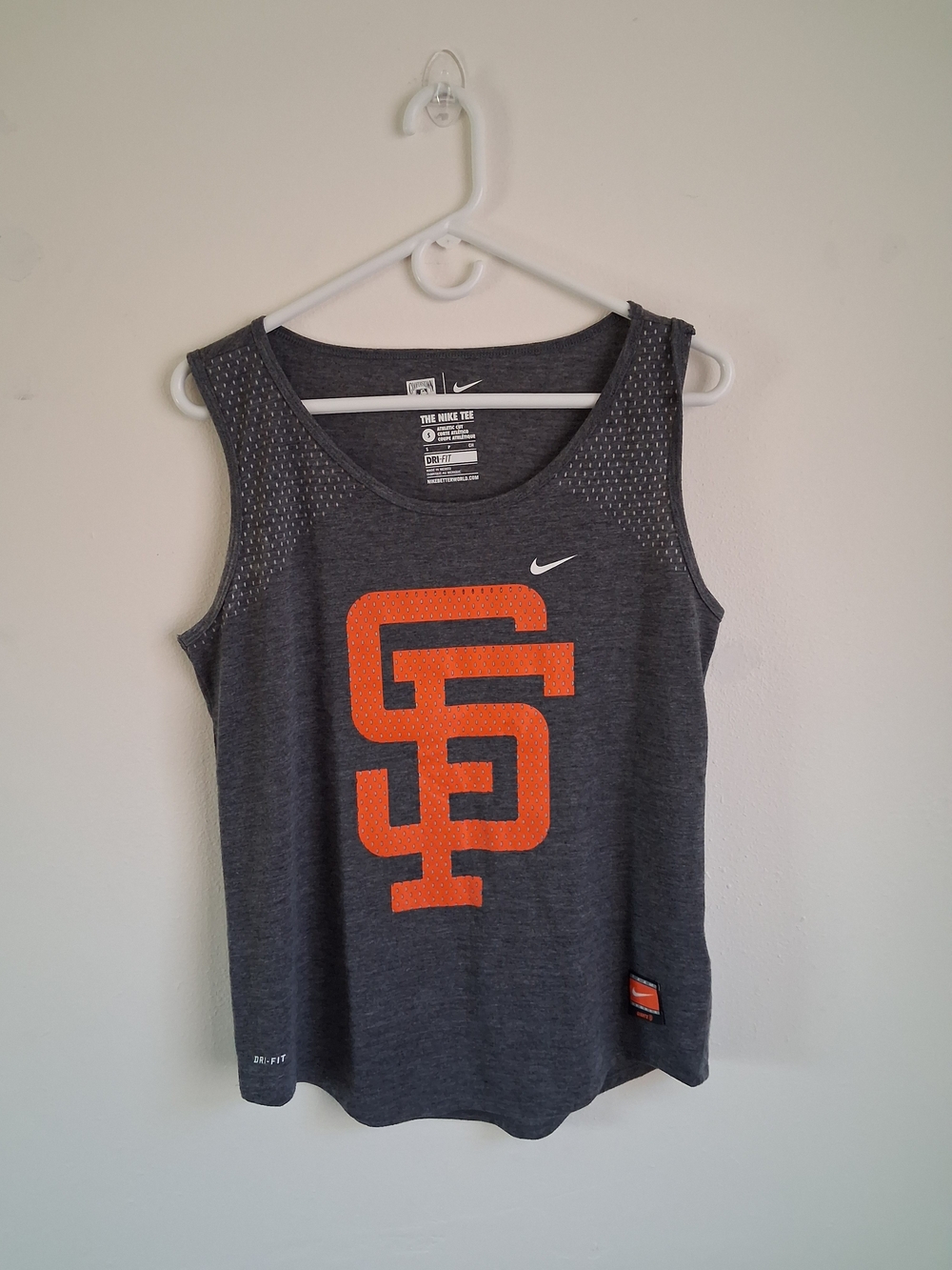 San Francisco Giants Baseball Tank Top Small The Nike Tee CoopersTown Grey